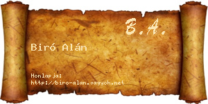 Biró Alán névjegykártya